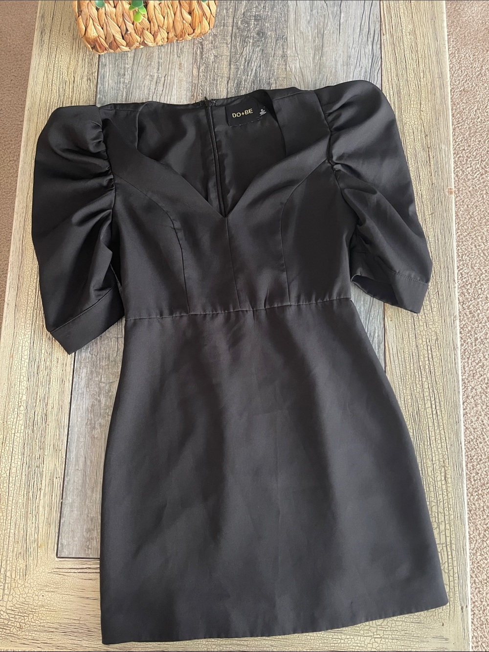 DO+BE Black Puff Sleeve Mini Dress